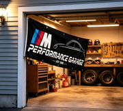 Custom Garage Banner, Car Performance Themed Horizontal Hanging Flag
