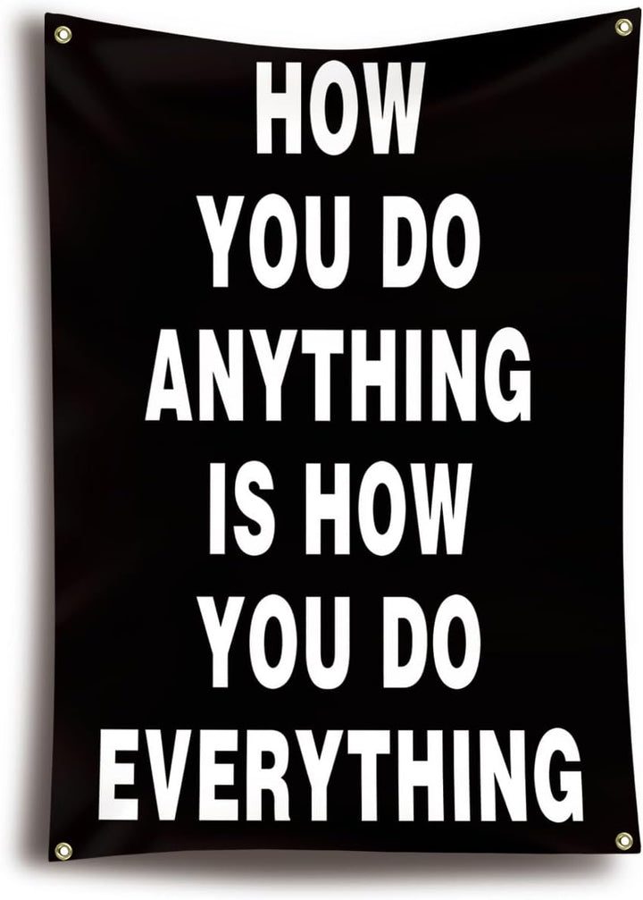 How You Do Anything Gym Flag 2x3 Ft Motivational Decor with Metal Grommets