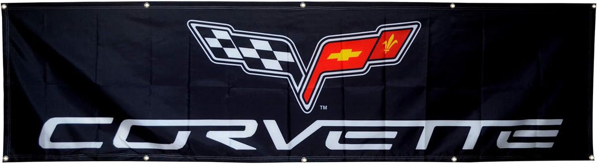Corvette Flag Mechanic Chevy Banner 2x8ft