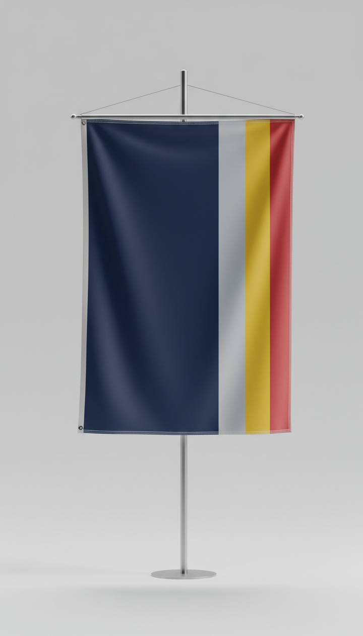 Corporate polyester flag for outdoor use