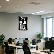Gym Rules Flag 2x3 Ft Motivational Gym Wall Decor with 4 Metal Grommets