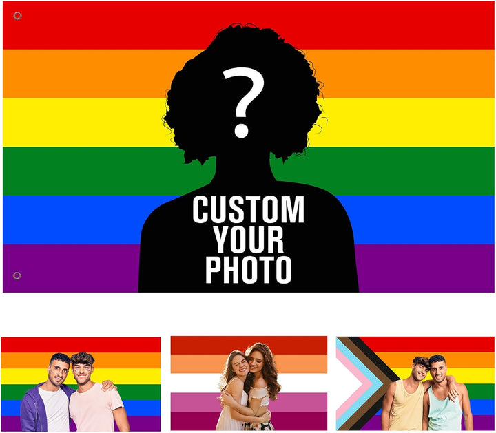 Custom Rainbow Pride Flag with Picture