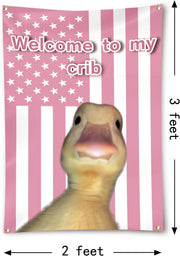 Welcome to My Crib Duck Flag 2x3 Feet Funny Flags