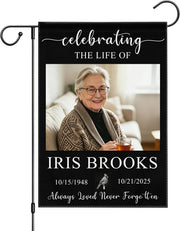 Custom Memorial Garden Flag, Personalized with Photo, Name & Date