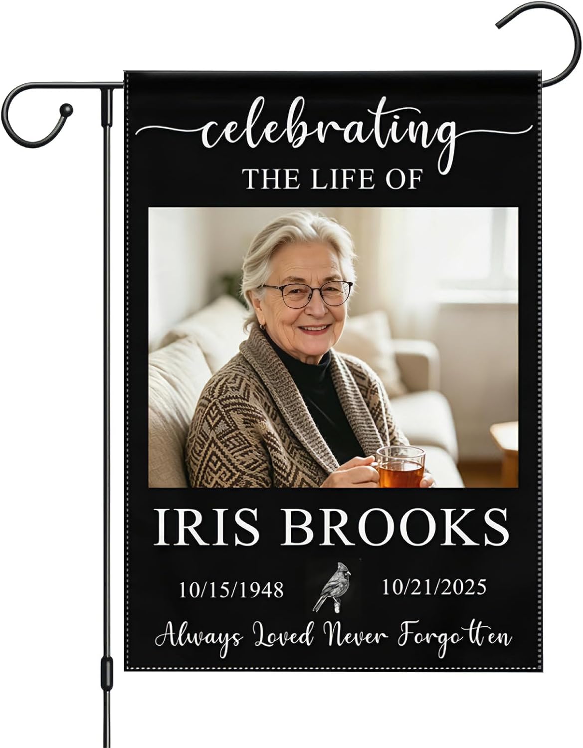 Custom Memorial Garden Flag, Personalized with Photo, Name & Date