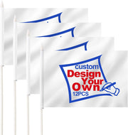 Custom Miniature Stick Flag 4X6 IN with Pointed Plastic Pole