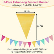 Multicolor triangle flags garland