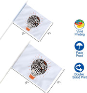 Custom Miniature Stick Flag 4X6 IN with Pointed Plastic Pole