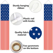 Outdoor Hanging American Flag Banners 72"x12"