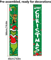Christmas Decorations Green Christmas Welcome Banner Xmas Porch Door Sign