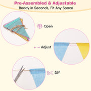 Multicolor triangle flags garland
