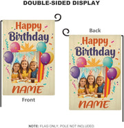 Custom Birthday Garden Flag for Outdoor Personalized Birthday Yard Flags