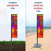 Custom Rectangle Feather Flag 3 X 11 Ft Double Sided