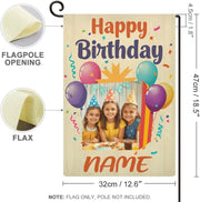 Custom Birthday Garden Flag for Outdoor Personalized Birthday Yard Flags