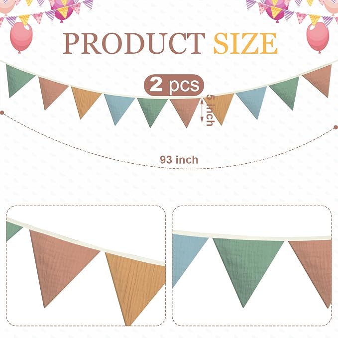 Banner Flags Nursery Garland Triangle, Warm Color