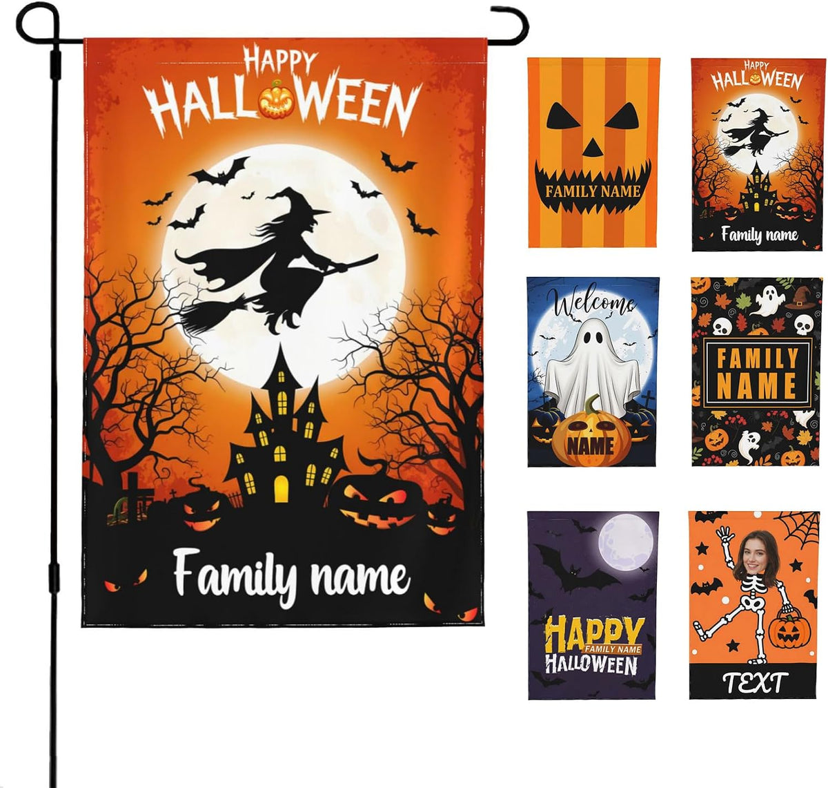 Custom Halloween Garden Flag for Outdoor Personalized Halloween Yard Flags