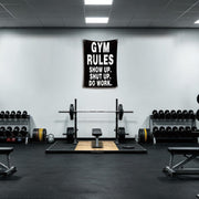 Gym Rules Flag 2x3 Ft Motivational Gym Wall Decor with 4 Metal Grommets