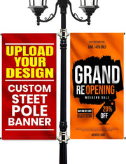 Custom Street Light Pole Banner 30 x 72 In