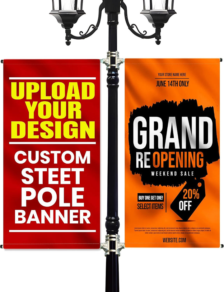 Custom Street Light Pole Banner 30 x 72 In