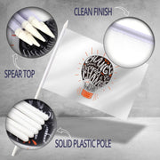 Custom Miniature Stick Flag 4X6 IN with Pointed Plastic Pole