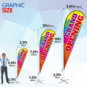 Custom Advertising Teardrop Flag 3.5 X 10 Ft Double Sided