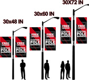 Custom Street Light Pole Banner 30 x 72 In