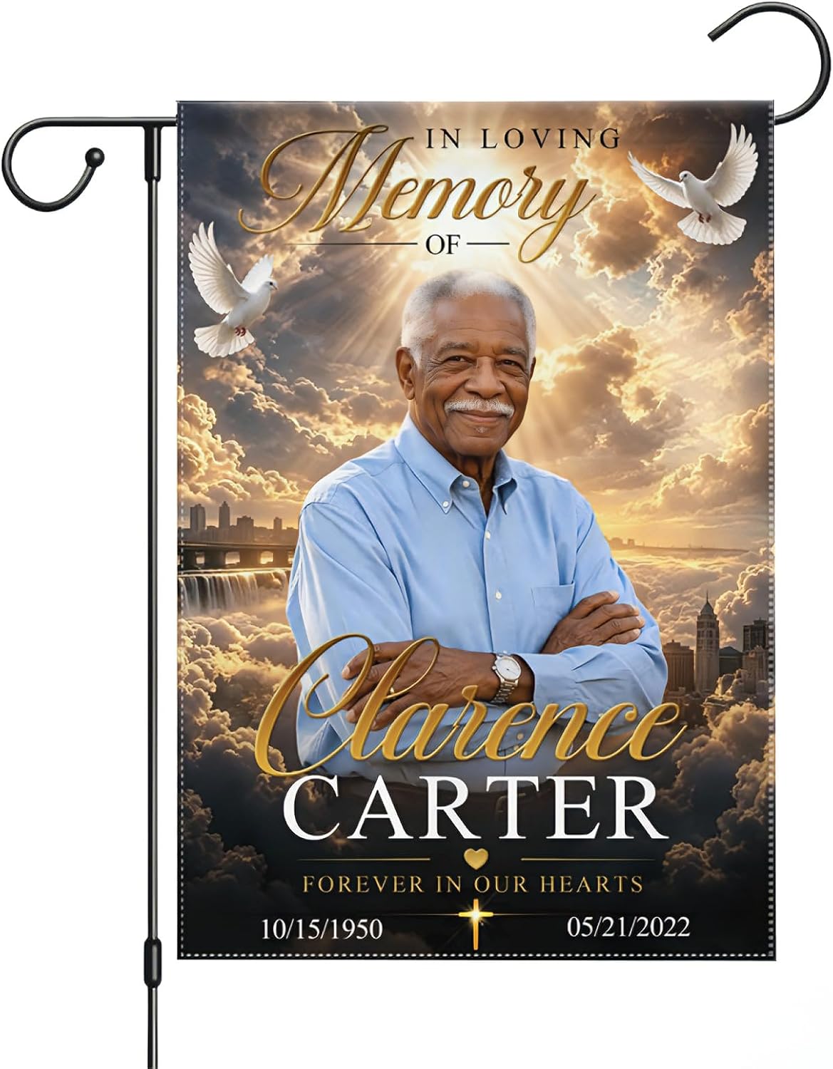 Custom Memorial Garden Flag, Personalized with Photo, Name & Date