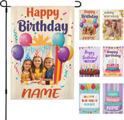Custom Birthday Garden Flag for Outdoor Personalized Birthday Yard Flags