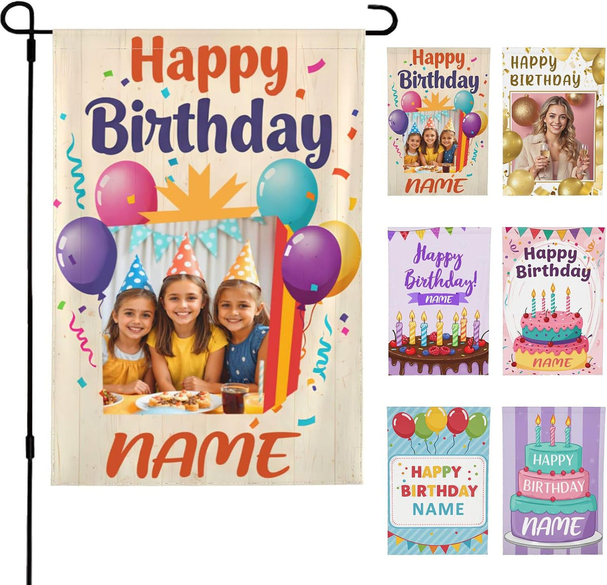 Custom Birthday Garden Flag for Outdoor Personalized Birthday Yard Flags
