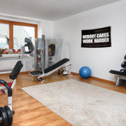 No Boddy Cares Work Harder Motivational Home Gym Flag
