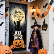Halloween Cat Ghost Door Cover