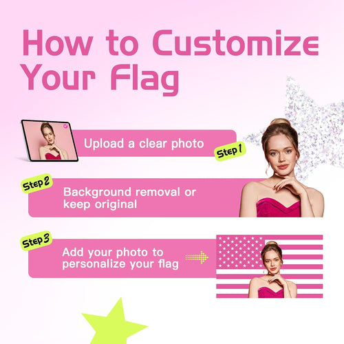 Custom American US Flag with Picture