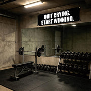 Quit Crying Start Winning 72x24 Motivational Gym Banner with Grommets