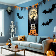Halloween Cat Ghost Door Cover