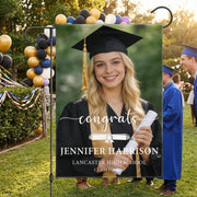 Personalized Graduation Garden Flag with Photo, Name, School & Year