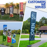 Custom Rectangle Feather Flag 3 X 11 Ft Double Sided