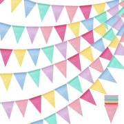 Multicolor triangle flags garland