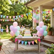 Multicolor triangle flags garland