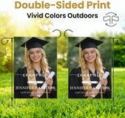 Personalized Graduation Garden Flag with Photo, Name, School & Year