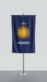 Gold-accented ceremonial flag with premium trim