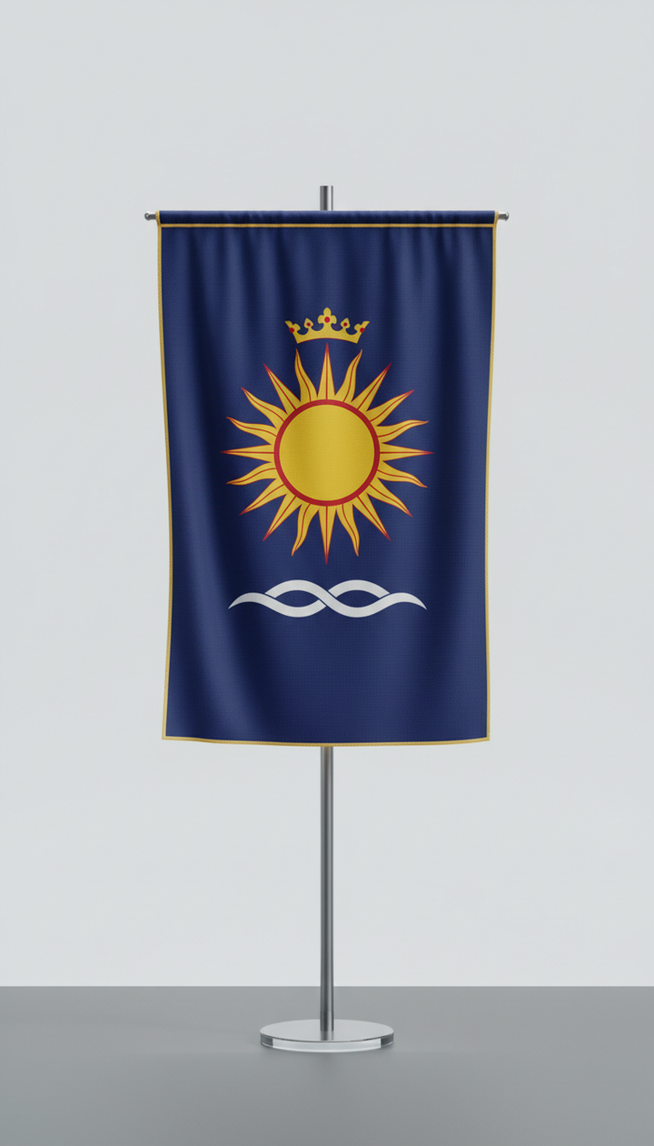 Gold-accented ceremonial flag with premium trim
