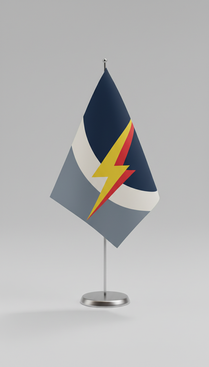 Compact polyester desk flag for promotions