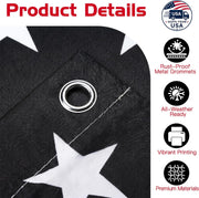 Custom Black and White American US Flag with Picture